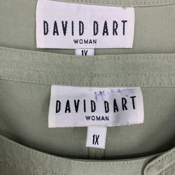 Vintage 1990's David Dart Plus Sz 1X Green Tencel Maxi Tank Dress + Overshirt - Picture 5 of 8